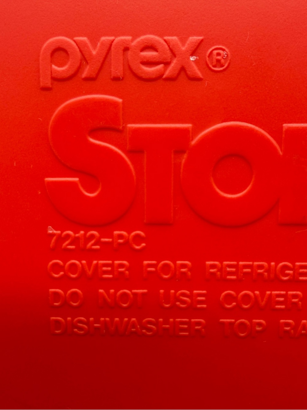 Pyrex 7212-PC Corning Rectangular Storage Plus Lid ONLY Red - Picture 3 of 4